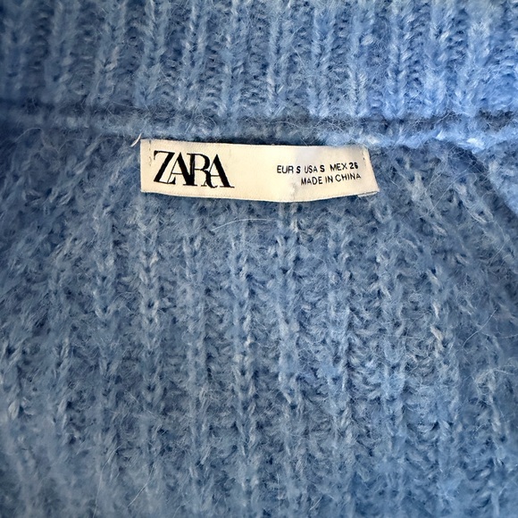 Zara Light Blue Knit Button-Front Cardigan - Picture 2 of 3